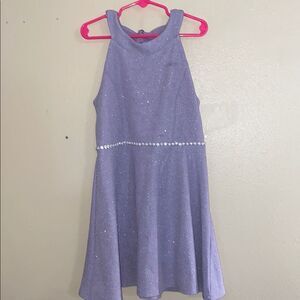 Purple Halter Sleeveless Formal Dress-Size 8 Little Girls